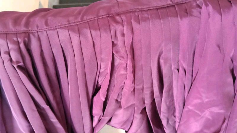 Elegant Pleated Purple salwar crepe