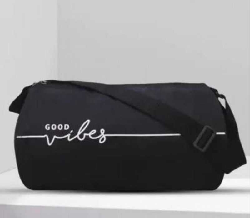 Black 'Good Vibes' Duffle Bag