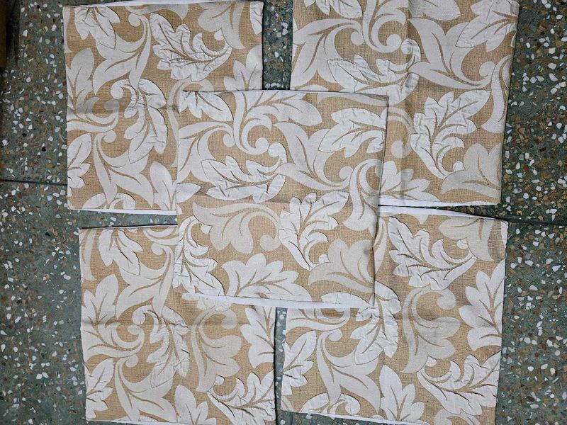 Set of 5 Beige &amp; White cushion  Covers