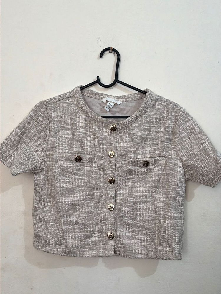 Chic Tweed Cropped cardigan Top