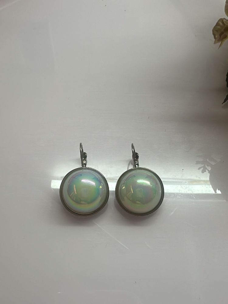 Iridescent Pearl Drop Earrings