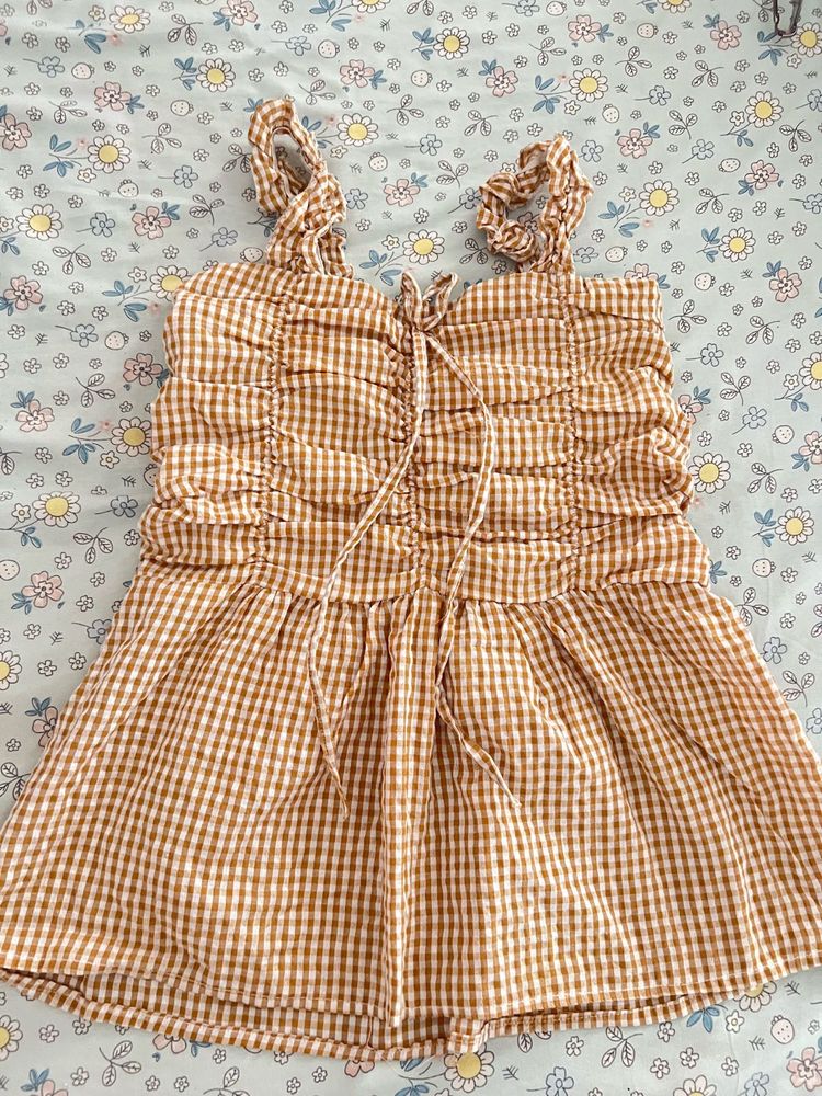 Gingham Ruched Bust Top