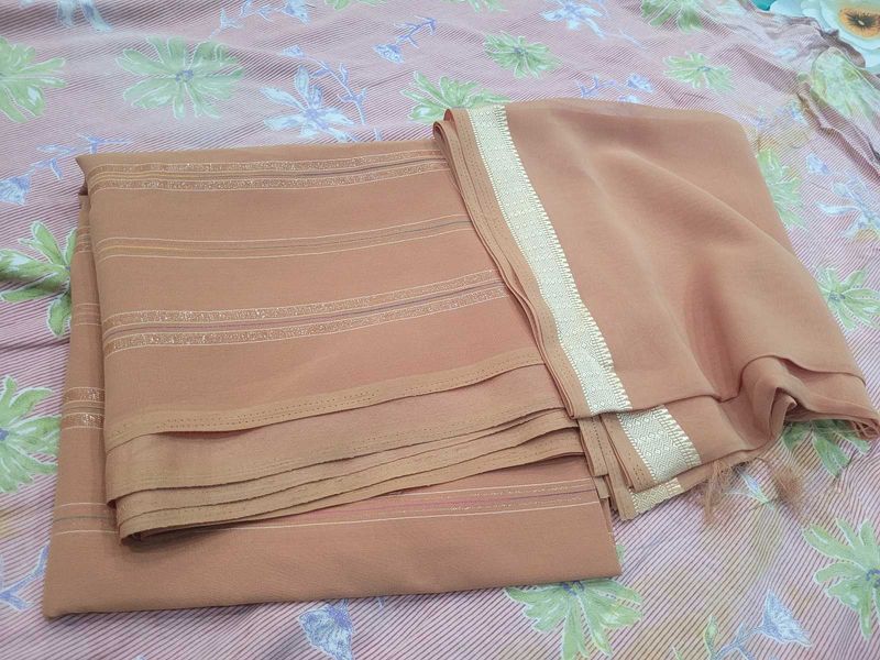 Peach Embroidered dress material 😍