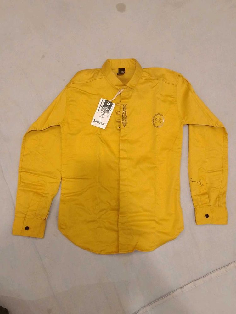 Men's Yellow Casual Shirt