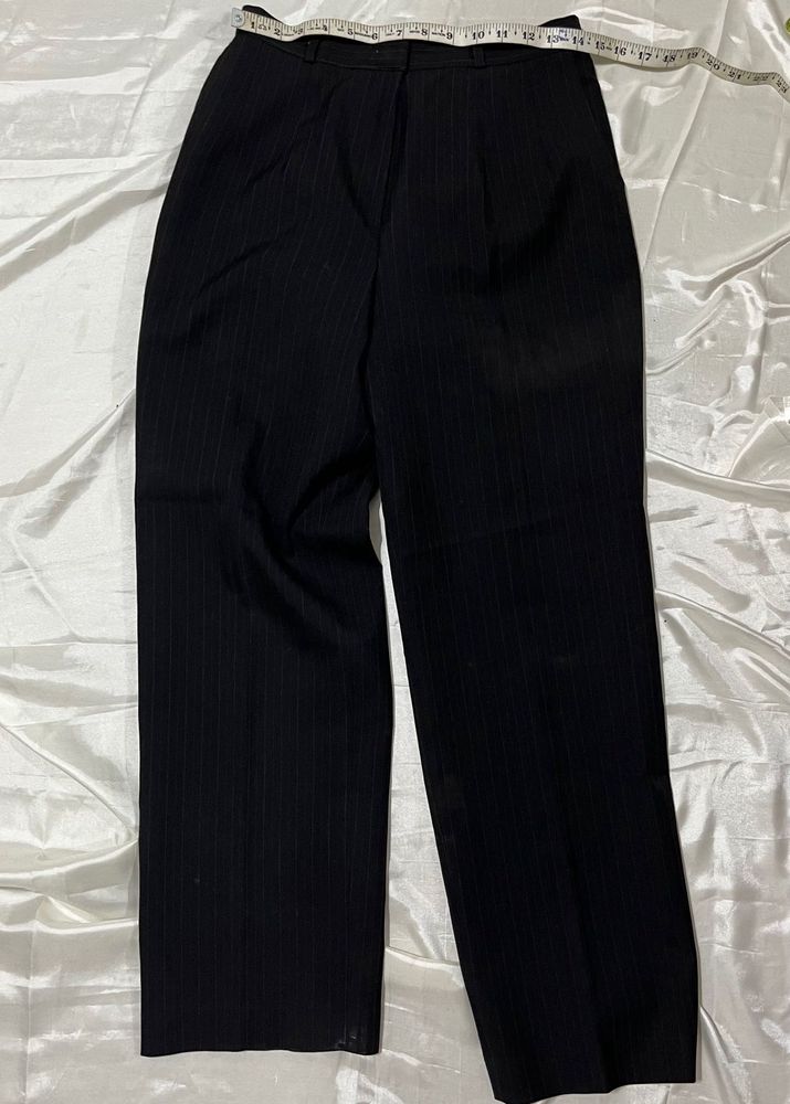 Classic Black Pinstripe Trousers