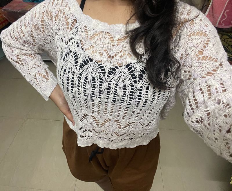 Crochet Knit Top