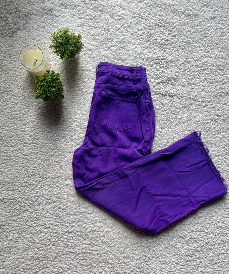 Vibrant Purple Cropped Jeans