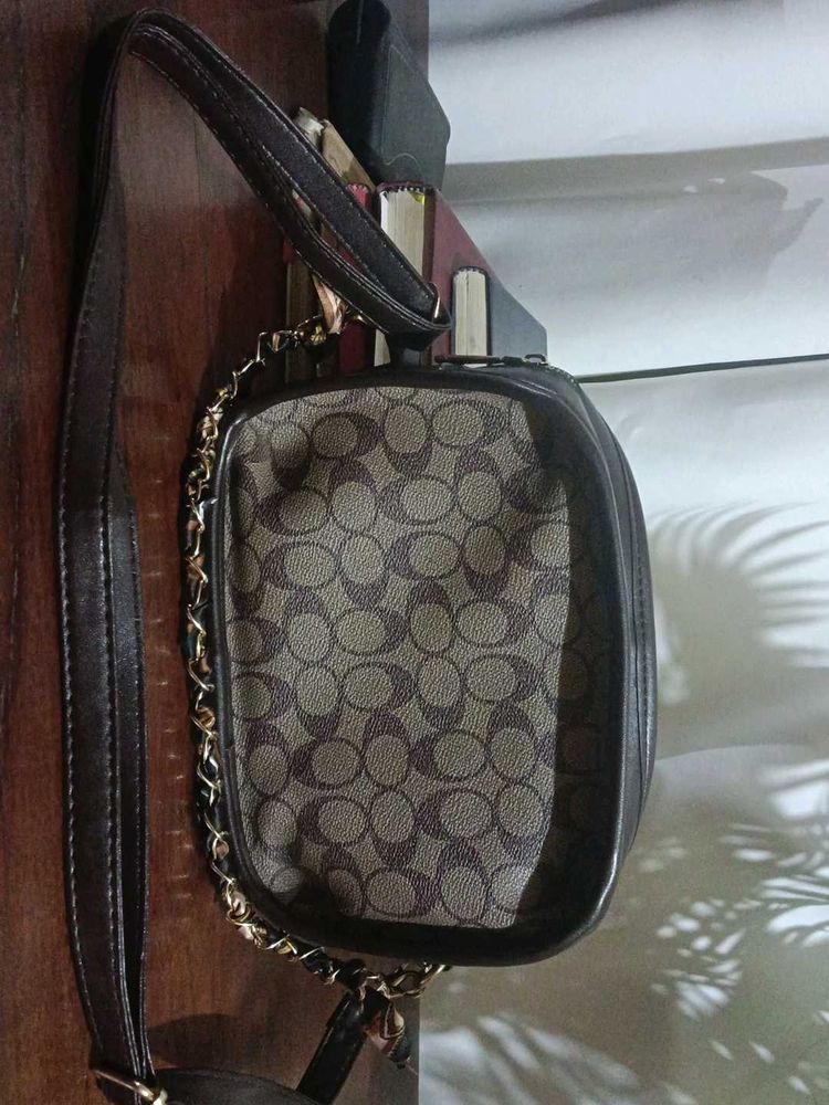 Stylish Brown Monogram Crossbody Bag