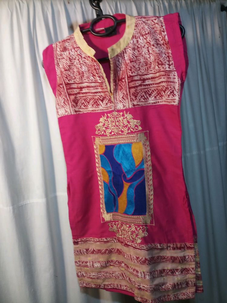 Designer Pink Kurti For Girls