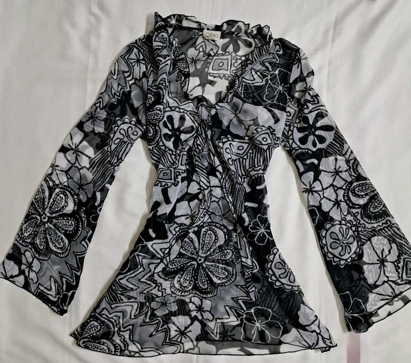 Y2k Vintage Grunge Dark Romance Sheer Top