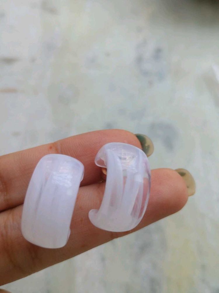 NEW   Marble  Hoop Earrings ( small)
