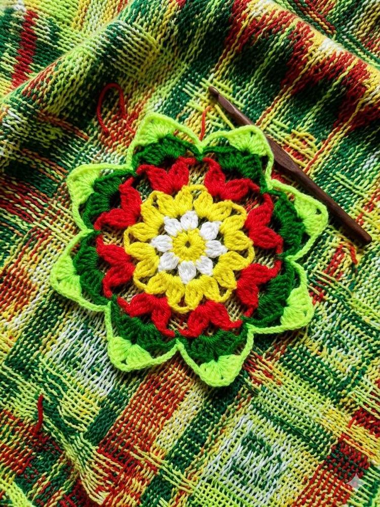 2PC Handmade😍Crochet Flower Coaster&amp;Candle🌼