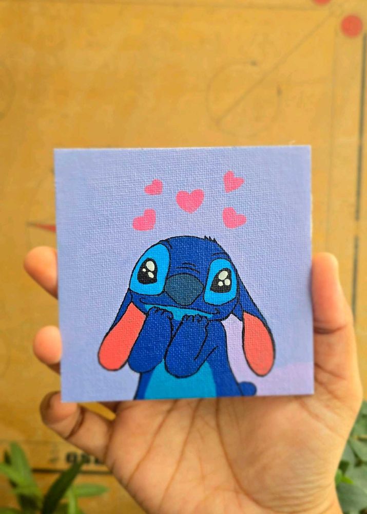 Cute Stitch Mini Canvas Painting