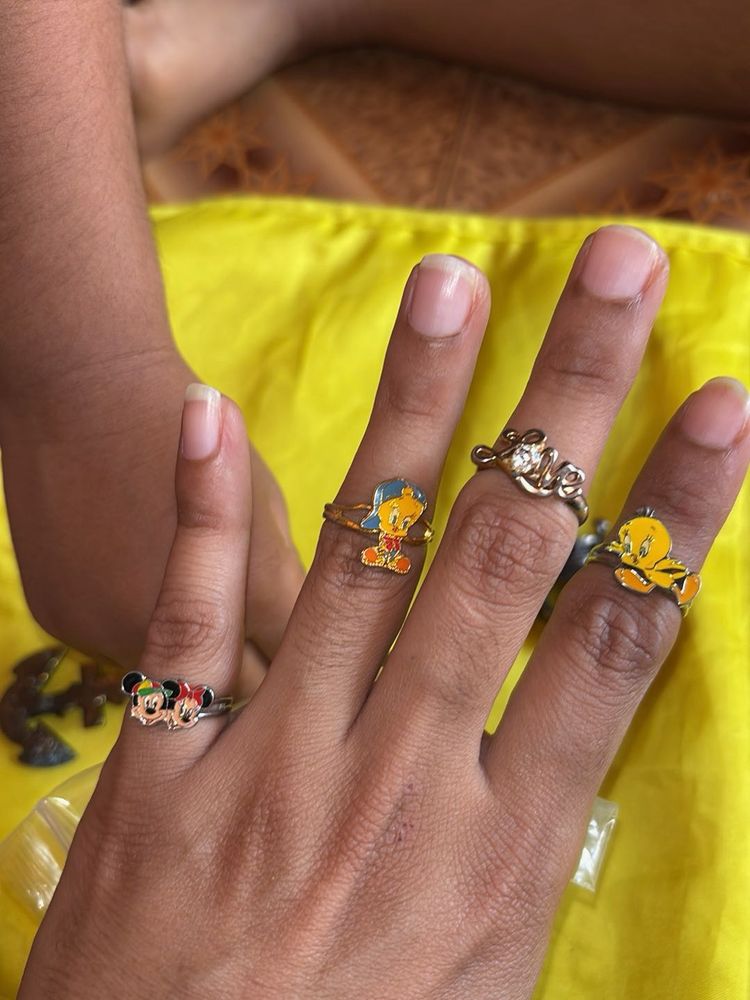 Cute Cartoon Rings Set