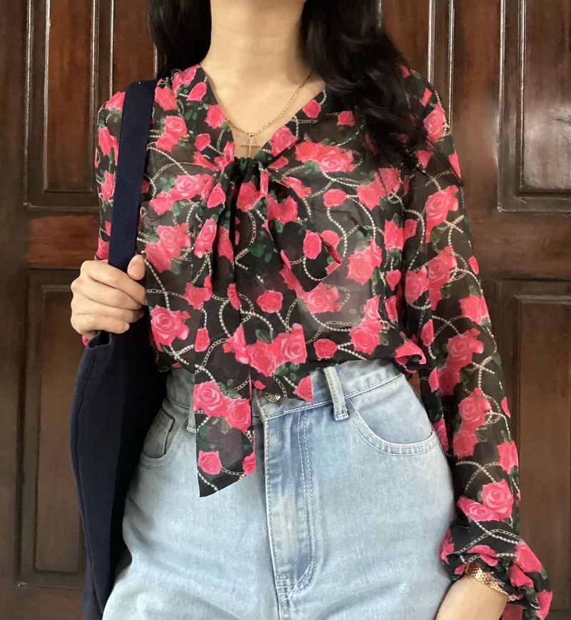 Pinterest Korean Floral Top