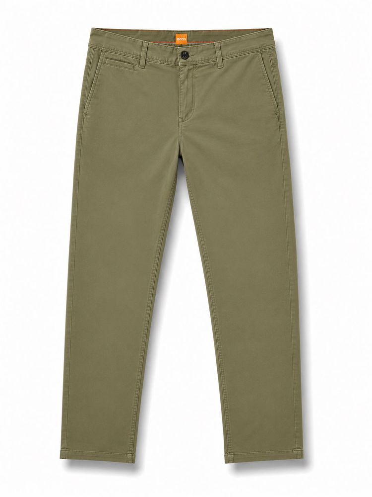 Hugo Boss Regular Fit Olive Green Chinos