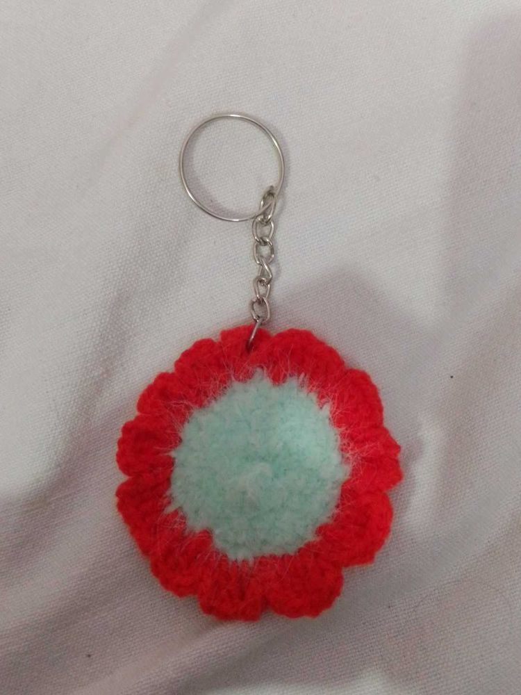 Red Flower Keychain