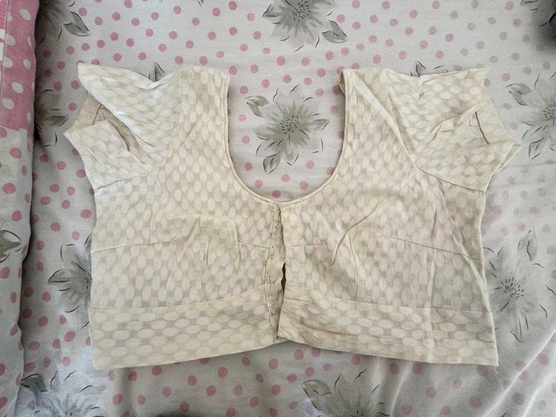 Off-White Textured Readymade Blouse
