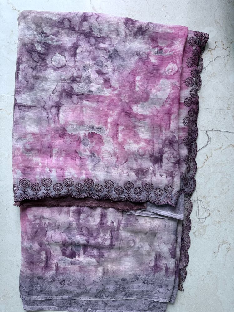 Unused Onion pink Saree