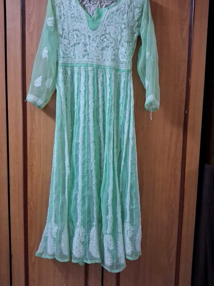 Lucknowi Chikan Long Kurta, Hardly Used.No inner