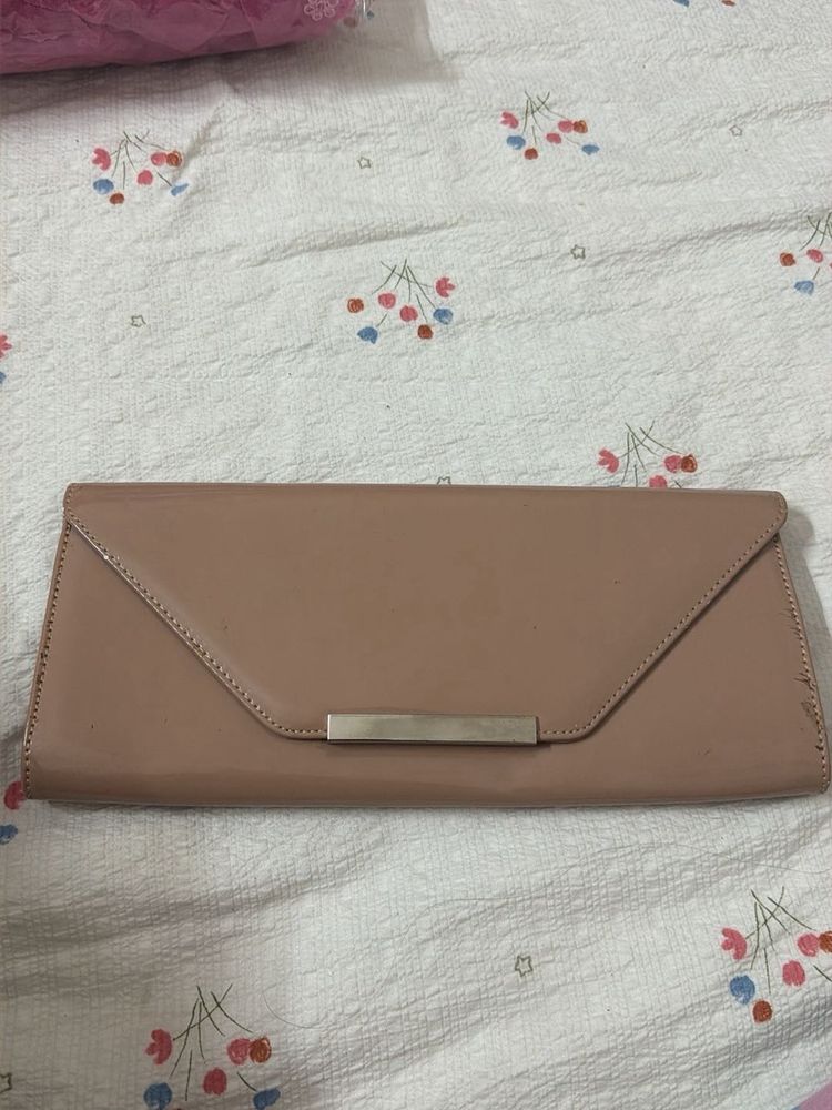 Elegant Nude Clutch Bag