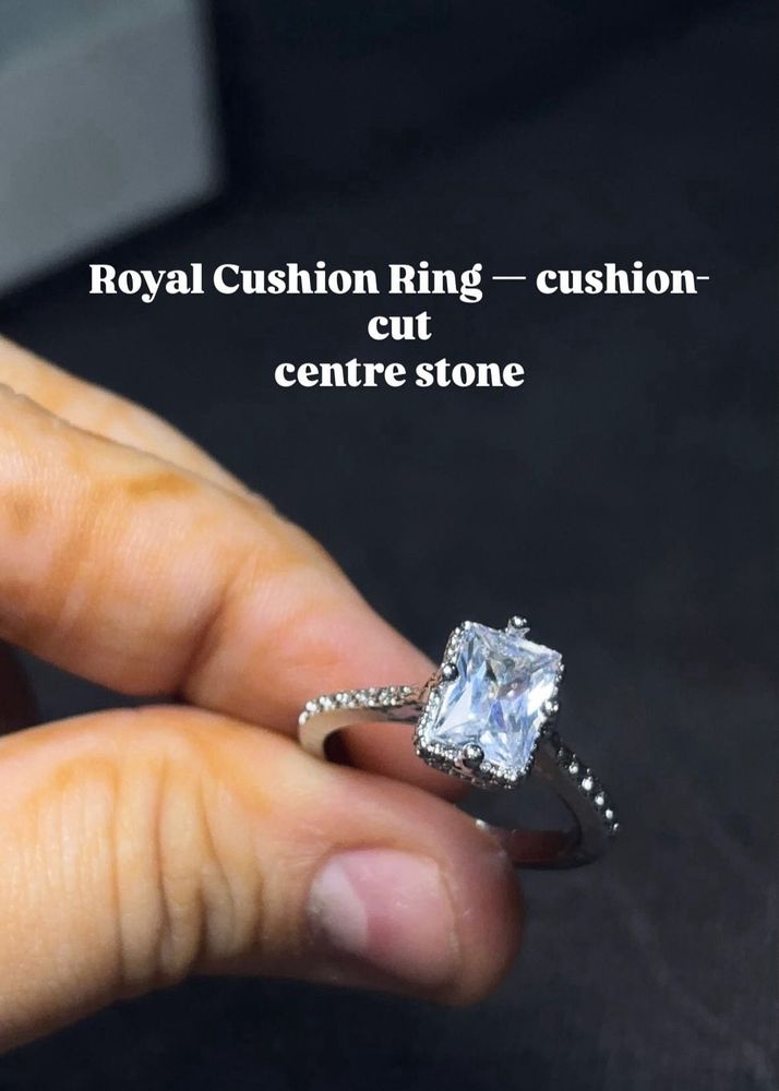 Royal Cushion Cut Ring with Center Stone