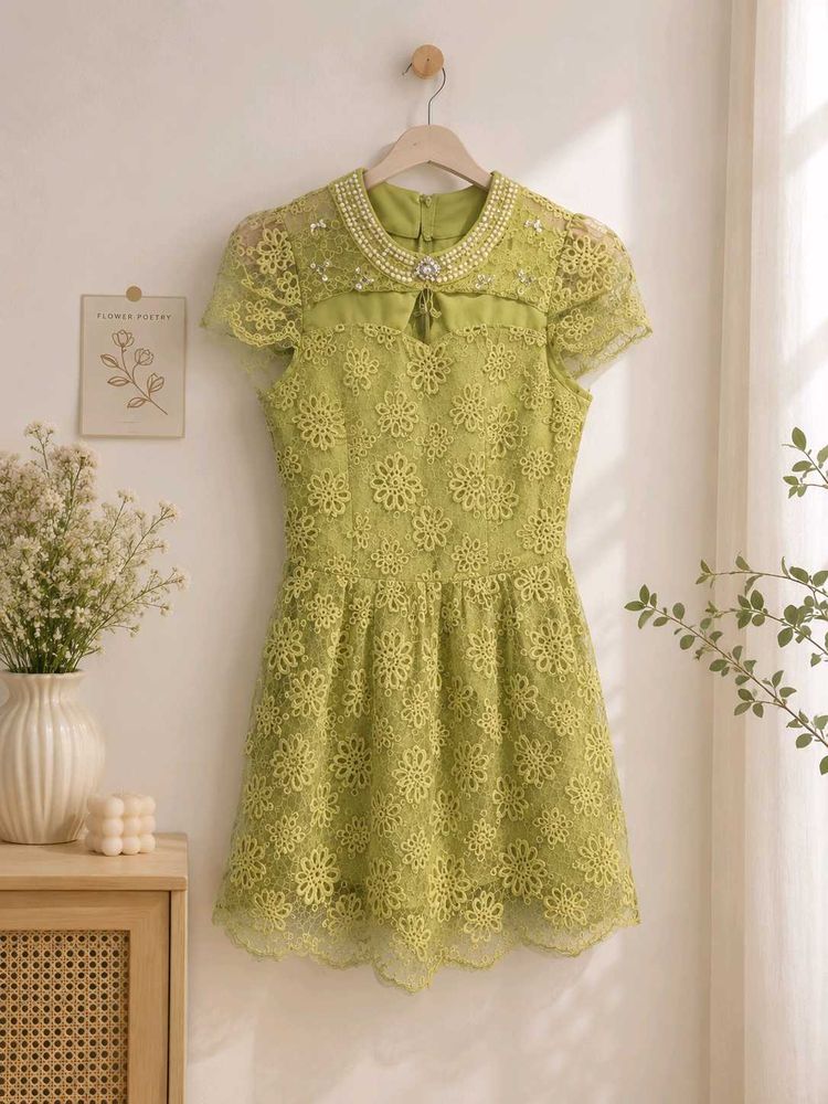 Cute Green Floral Dress