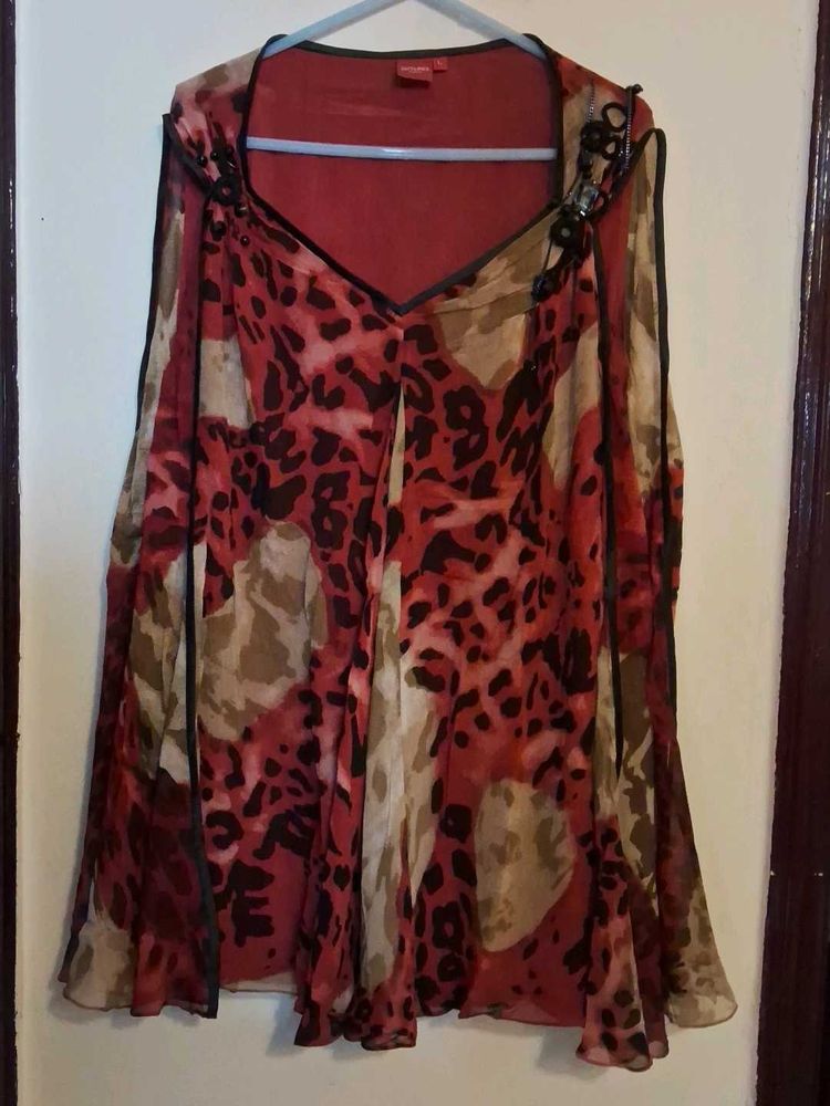 Chic Animal Print Flowy Tunic