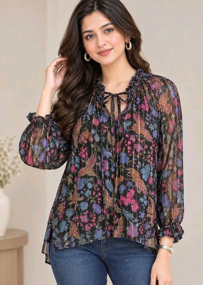 🦋 Butterfly &amp; Botanical print Top
