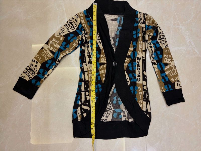 Unique Graphic Print Cardigan