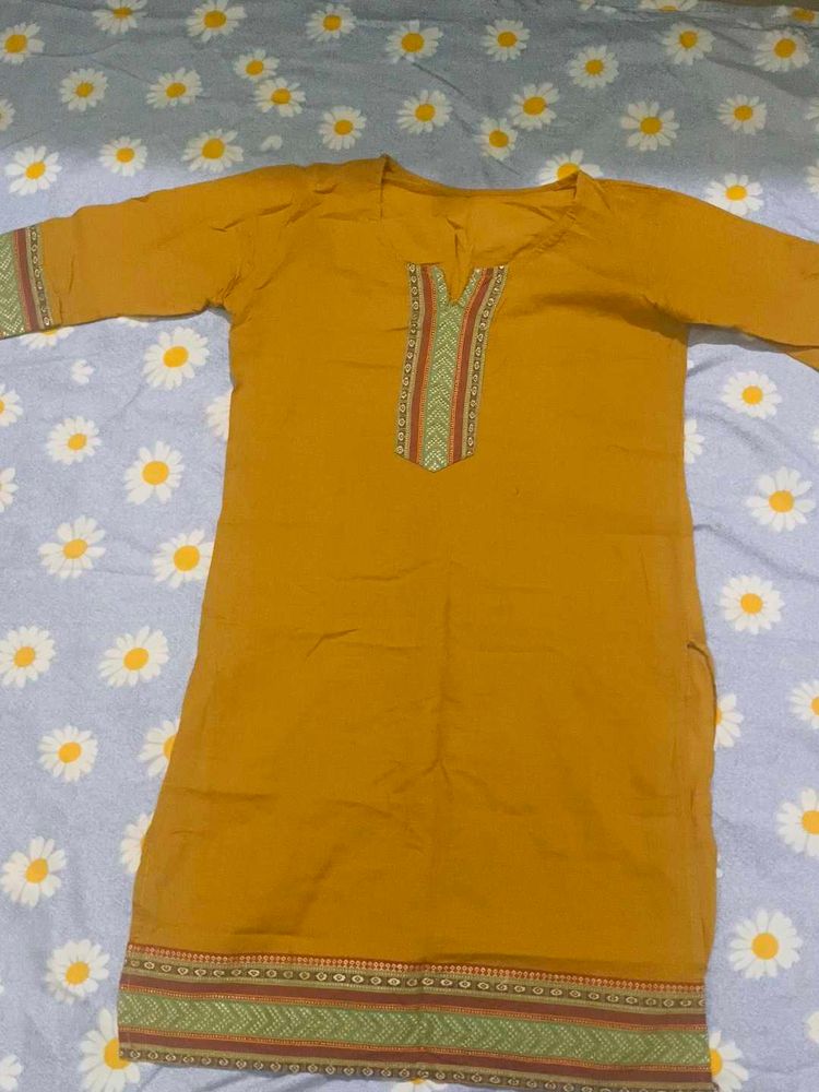 Stylish Yellow and blue Kurta