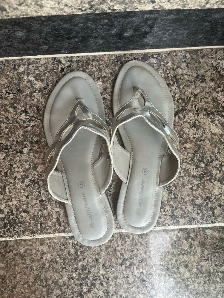 Comfy Silver Flip-Flops