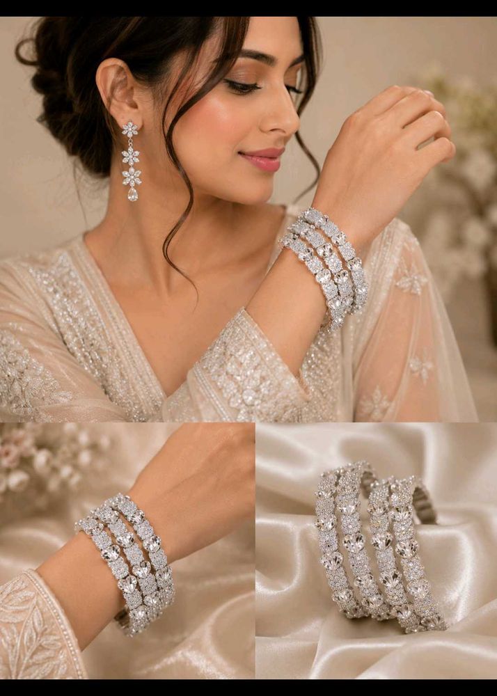 Exquisite Crystal Bangles Set