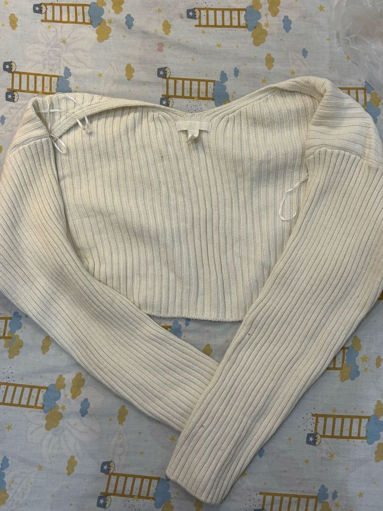 Ribbed Knit Cropped Sweater bolero