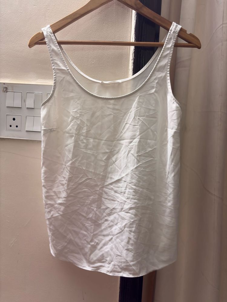 White Sleeveless Tank Top