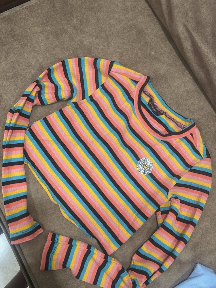 Colorful Striped Long Sleeve Top