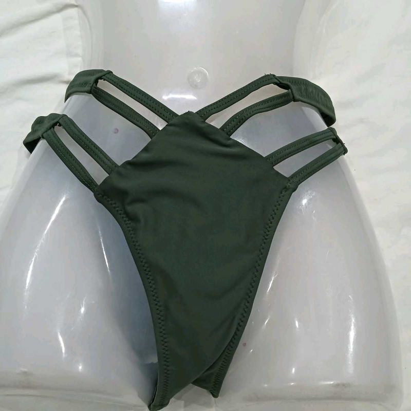 ⭐ Olive Green Strappy Bikini Bottom