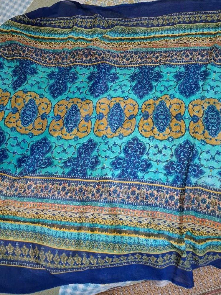 Blue color ethnic dupatta