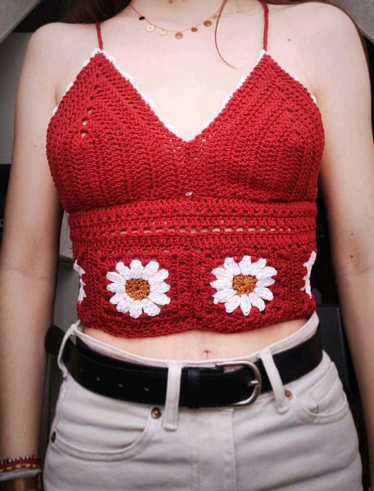 Crochet Daisy Crop Top