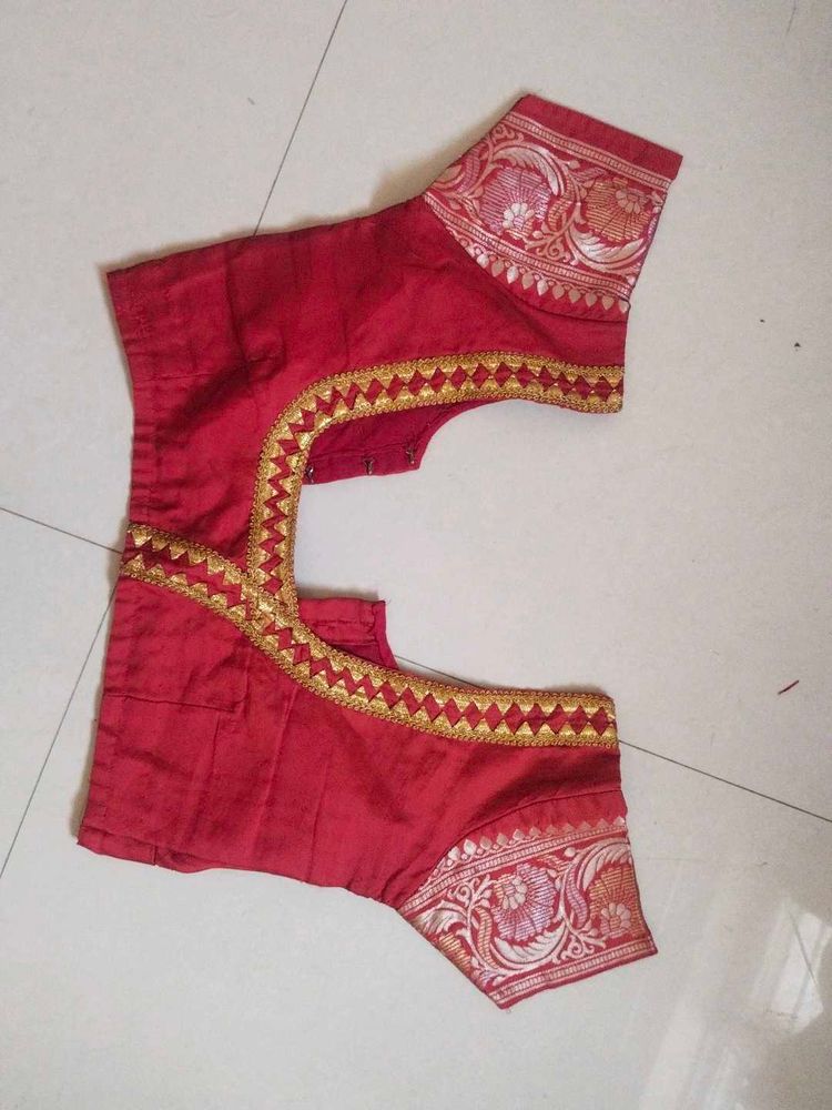 Elegant Red Embroidered Blouse