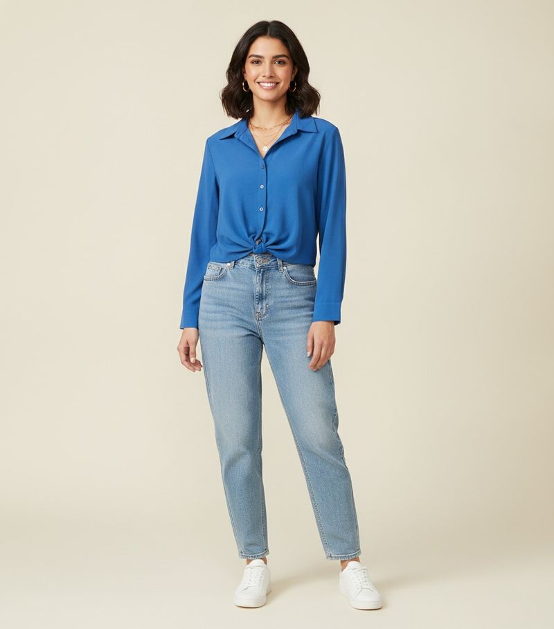 New Pantaloons classy electric blue top