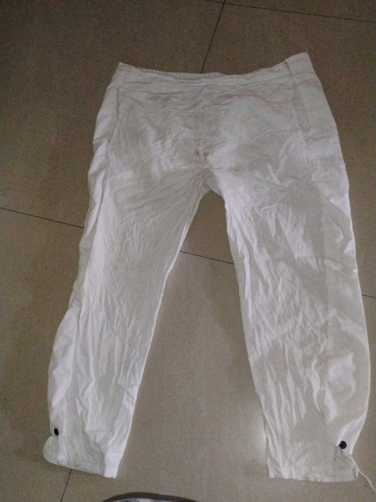White &amp; Turquoise Full Pants