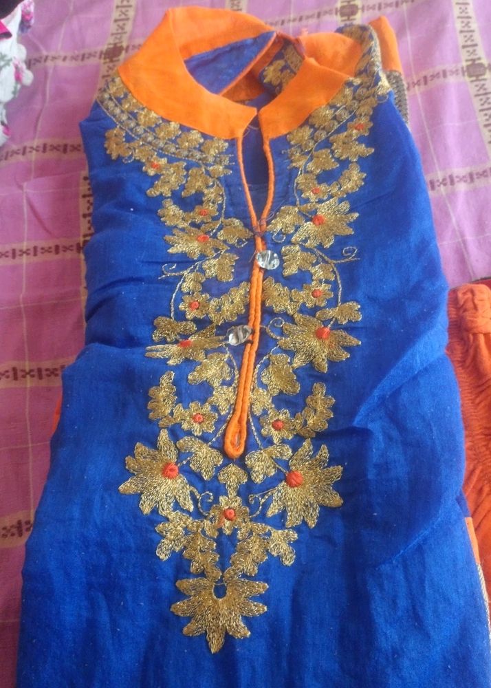 Beautiful Blue Embroidered Kurti
