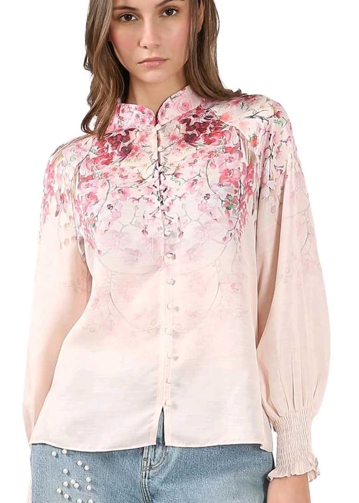 Vero Moda Chic Floral Print Button-Up Top