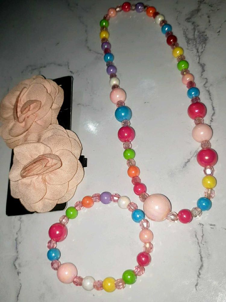 Vibrant Beaded Necklace &amp; Bracelet Set 4