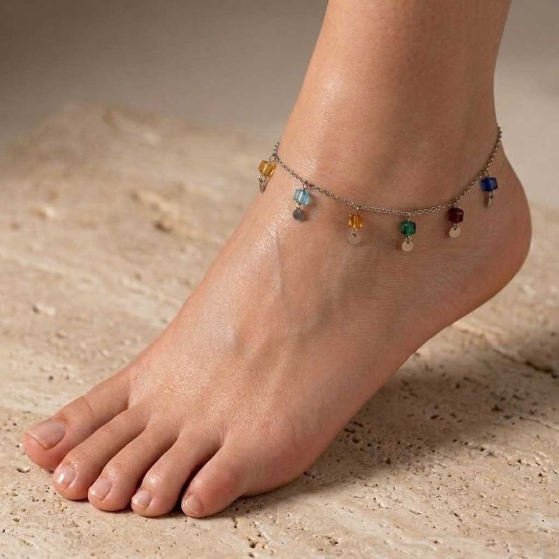 Boho Anklet with Colorful Beads