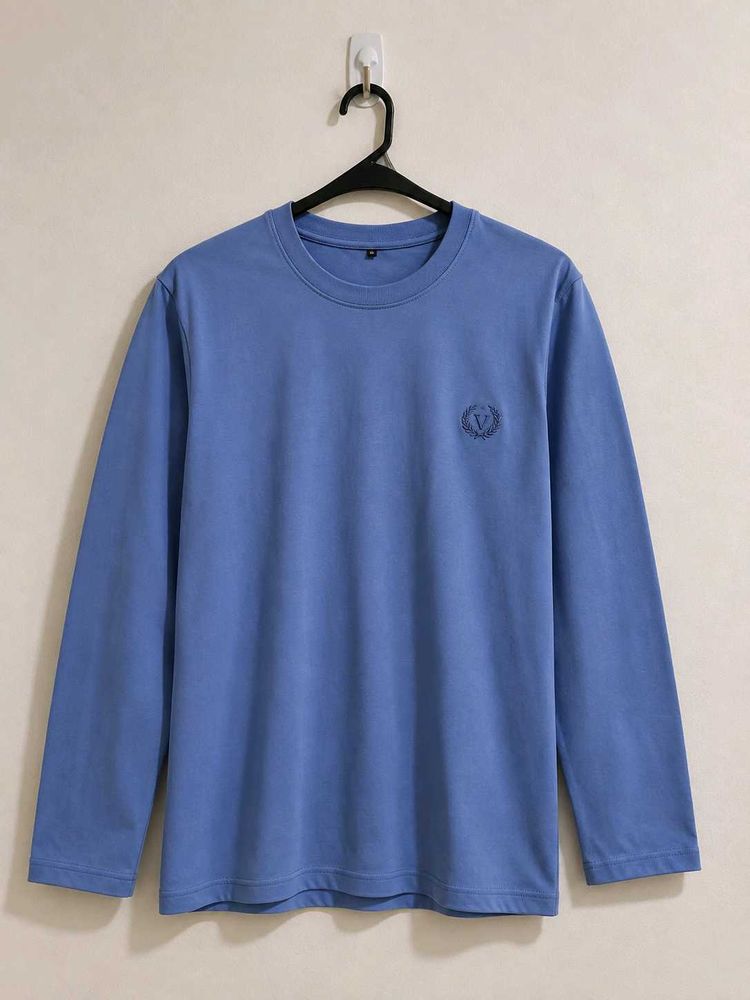 Men's Blue Long Sleeve T-Shirt