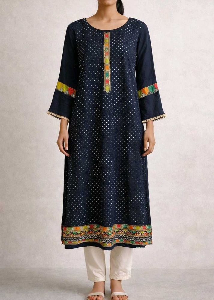 Elegant Printed Kurta with Colorful Accents