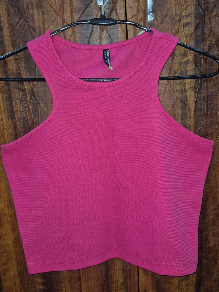 Hot Pink Racerback Crop Top