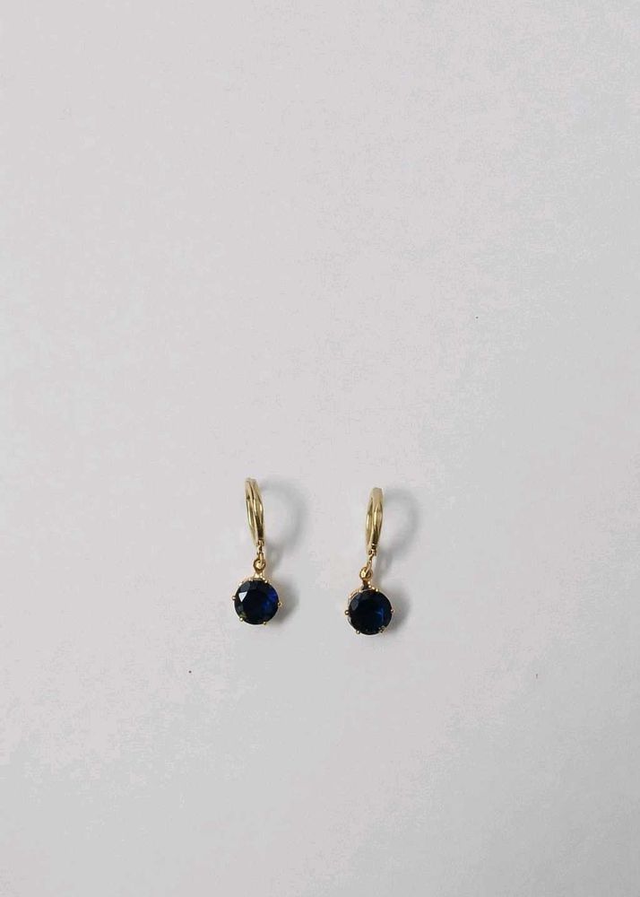 Elegant Blue Stone Drop Earrings